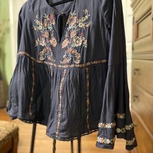 Beautifully embroidered long sleeve blouse